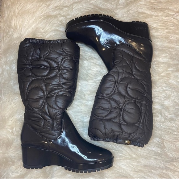 Coach Patent Leather Quilted Cantina Mid-Calf Boot - Picture 5 of 10